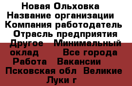 Новая Ольховка › Название организации ­ Компания-работодатель › Отрасль предприятия ­ Другое › Минимальный оклад ­ 1 - Все города Работа » Вакансии   . Псковская обл.,Великие Луки г.